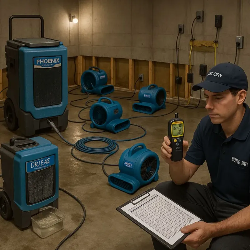 Structural Drying and Dehumidification process in Clover, SC